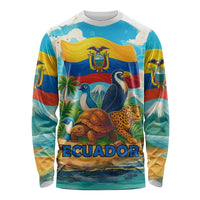 Ecuador Long Sleeve Shirt with Wildlife and Flag Landscape Design - Wonder Print Shop