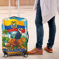 Ecuador Luggage Cover with Wildlife and Flag Landscape Design - Wonder Print Shop