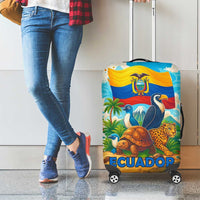 Ecuador Luggage Cover with Wildlife and Flag Landscape Design - Wonder Print Shop