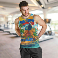 Ecuador Men Tank Top with Wildlife and Flag Landscape Design - Wonder Print Shop