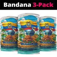 Ecuador Neck Gaiter with Wildlife and Flag Landscape Design TS04