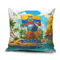 Ecuador Pillow Cover with Wildlife and Flag Landscape Design - Wonder Print Shop