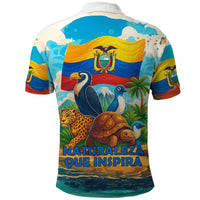 Ecuador Polo Shirt with Wildlife and Flag Landscape Design - Wonder Print Shop