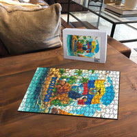 Ecuador Puzzle with Wildlife and Flag Landscape Design - Wonder Print Shop