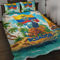 Ecuador Quilt Bed Set with Wildlife and Flag Landscape Design - Wonder Print Shop