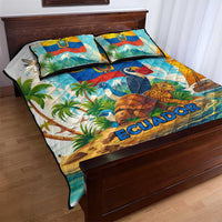Ecuador Quilt Bed Set with Wildlife and Flag Landscape Design - Wonder Print Shop
