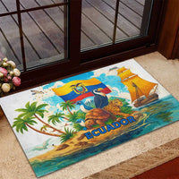 Ecuador Rubber Doormat with Wildlife and Flag Landscape Design - Wonder Print Shop