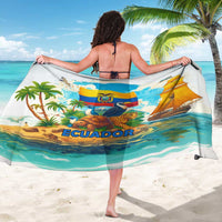 Ecuador Sarong with Wildlife and Flag Landscape Design - Wonder Print Shop