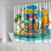 Ecuador Shower Curtain with Wildlife and Flag Landscape Design - Wonder Print Shop