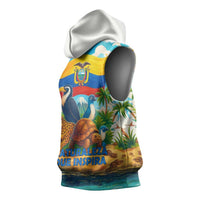 Ecuador Sleeveless Hoodie with Wildlife and Flag Landscape Design - Wonder Print Shop