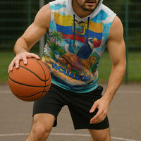 Ecuador Sleeveless Hoodie with Wildlife and Flag Landscape Design - Wonder Print Shop