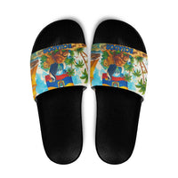 Ecuador Slide Sandals with Wildlife and Flag Landscape Design - Wonder Print Shop
