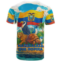 Ecuador T Shirt with Wildlife and Flag Landscape Design - Wonder Print Shop