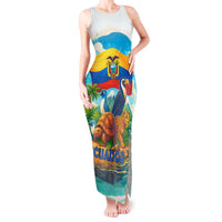 Ecuador Tank Maxi Dress with Wildlife and Flag Landscape Design - Wonder Print Shop