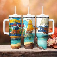 Ecuador Tumbler With Handle with Wildlife and Flag Landscape Design - Wonder Print Shop