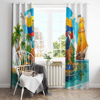 Ecuador Window Curtain with Wildlife and Flag Landscape Design - Wonder Print Shop