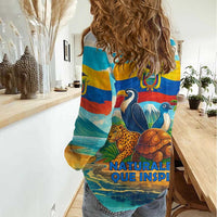 Ecuador Women Casual Shirt with Wildlife and Flag Landscape Design - Wonder Print Shop