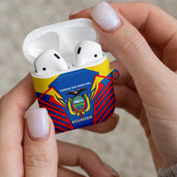 Ecuador AirPods Case with Coat of Arms and Bold Stripe Design - Wonder Print Shop