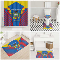 Ecuador Bathroom Set with Coat of Arms and Bold Stripe Design - Wonder Print Shop