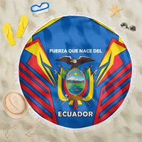 Ecuador Beach Blanket with Coat of Arms and Bold Stripe Design - Wonder Print Shop