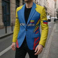 Ecuador Blazer with Coat of Arms and Bold Stripe Design - Wonder Print Shop