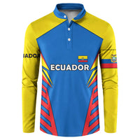 Ecuador Button Sweatshirt with Coat of Arms and Bold Stripe Design - Wonder Print Shop
