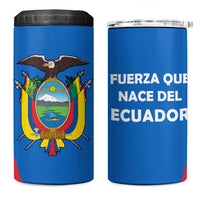 Ecuador 4 in 1 Can Cooler Tumbler with Coat of Arms and Bold Stripe Design - Wonder Print Shop