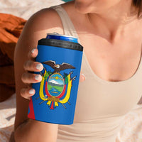Ecuador 4 in 1 Can Cooler Tumbler with Coat of Arms and Bold Stripe Design - Wonder Print Shop