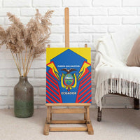 Ecuador Canvas Wall Art with Coat of Arms and Bold Stripe Design - Wonder Print Shop