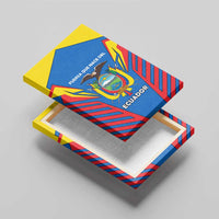 Ecuador Canvas Wall Art with Coat of Arms and Bold Stripe Design - Wonder Print Shop