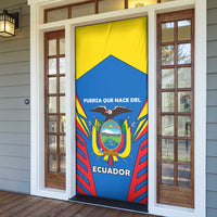 Ecuador Door Cover with Coat of Arms and Bold Stripe Design - Wonder Print Shop