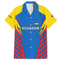 Ecuador Family Matching Long Sleeve Bodycon Dress and Hawaiian Shirt with Coat of Arms and Bold Stripe Design - Wonder Print Shop