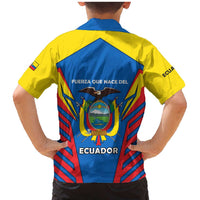 Ecuador Family Matching Mermaid Dress and Hawaiian Shirt with Coat of Arms and Bold Stripe Design - Wonder Print Shop