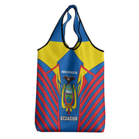 Ecuador Grocery Bag with Coat of Arms and Bold Stripe Design - Wonder Print Shop