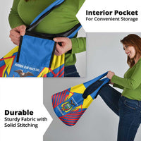 Ecuador Grocery Bag with Coat of Arms and Bold Stripe Design - Wonder Print Shop