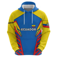 Ecuador Hoodie with Coat of Arms and Bold Stripe Design - Wonder Print Shop