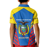 Ecuador Kid Polo Shirt with Coat of Arms and Bold Stripe Design - Wonder Print Shop