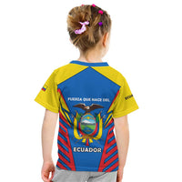 Ecuador Kid T Shirt with Coat of Arms and Bold Stripe Design - Wonder Print Shop