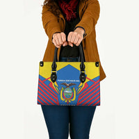 Ecuador Leather Bag with Coat of Arms and Bold Stripe Design - Wonder Print Shop