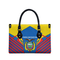 Ecuador Leather Bag with Coat of Arms and Bold Stripe Design - Wonder Print Shop