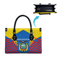 Ecuador Leather Bag with Coat of Arms and Bold Stripe Design - Wonder Print Shop