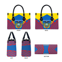 Ecuador Leather Bag with Coat of Arms and Bold Stripe Design - Wonder Print Shop
