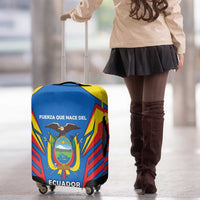 Ecuador Luggage Cover with Coat of Arms and Bold Stripe Design - Wonder Print Shop