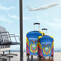 Ecuador Luggage Cover with Coat of Arms and Bold Stripe Design - Wonder Print Shop