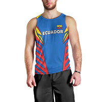 Ecuador Men Tank Top with Coat of Arms and Bold Stripe Design - Wonder Print Shop