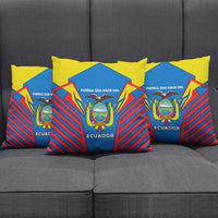 Ecuador Pillow Cover with Coat of Arms and Bold Stripe Design - Wonder Print Shop