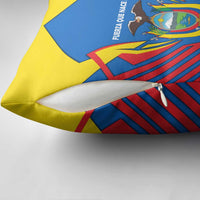 Ecuador Pillow Cover with Coat of Arms and Bold Stripe Design - Wonder Print Shop