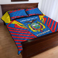 Ecuador Quilt Bed Set with Coat of Arms and Bold Stripe Design - Wonder Print Shop