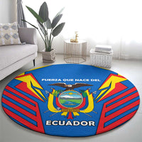 Ecuador Round Carpet with Coat of Arms and Bold Stripe Design - Wonder Print Shop