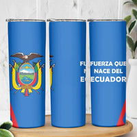 Ecuador Skinny Tumbler with Coat of Arms and Bold Stripe Design - Wonder Print Shop